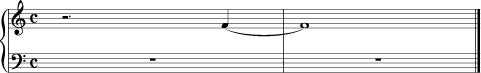 Figure 19. Quarter note on beat 4 tied to a whole note in the following bar.